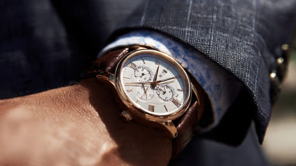 Luxury men’s wristwatch showcasing premium craftsmanship and timeless design.
