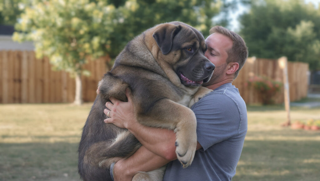 The Man Carrying a “Giant” Dog